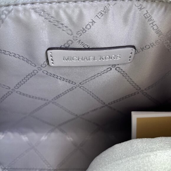 MICHAEL Michael Kors Ruthie Satchel Silver Leather Tote Elegant Handbag - Picture 5 of 13